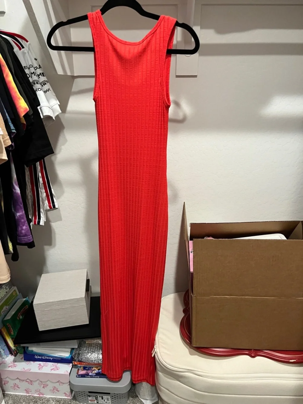 Derek Heart Tank Ribbed Maxi Dress - Coral pink - Picture 3 of 5